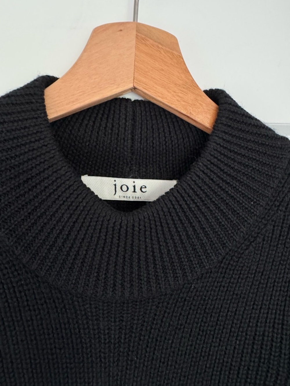 Joie Black 100% Wool Sweater Puff Sleeve Mock Neck Knit Size XS - Picture 5 of 6